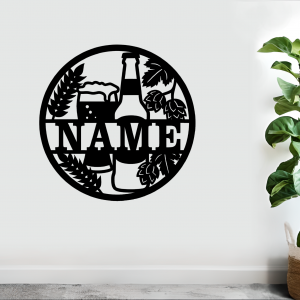 Beer Name Wall Art Sign (Black Acrylic Gloss)