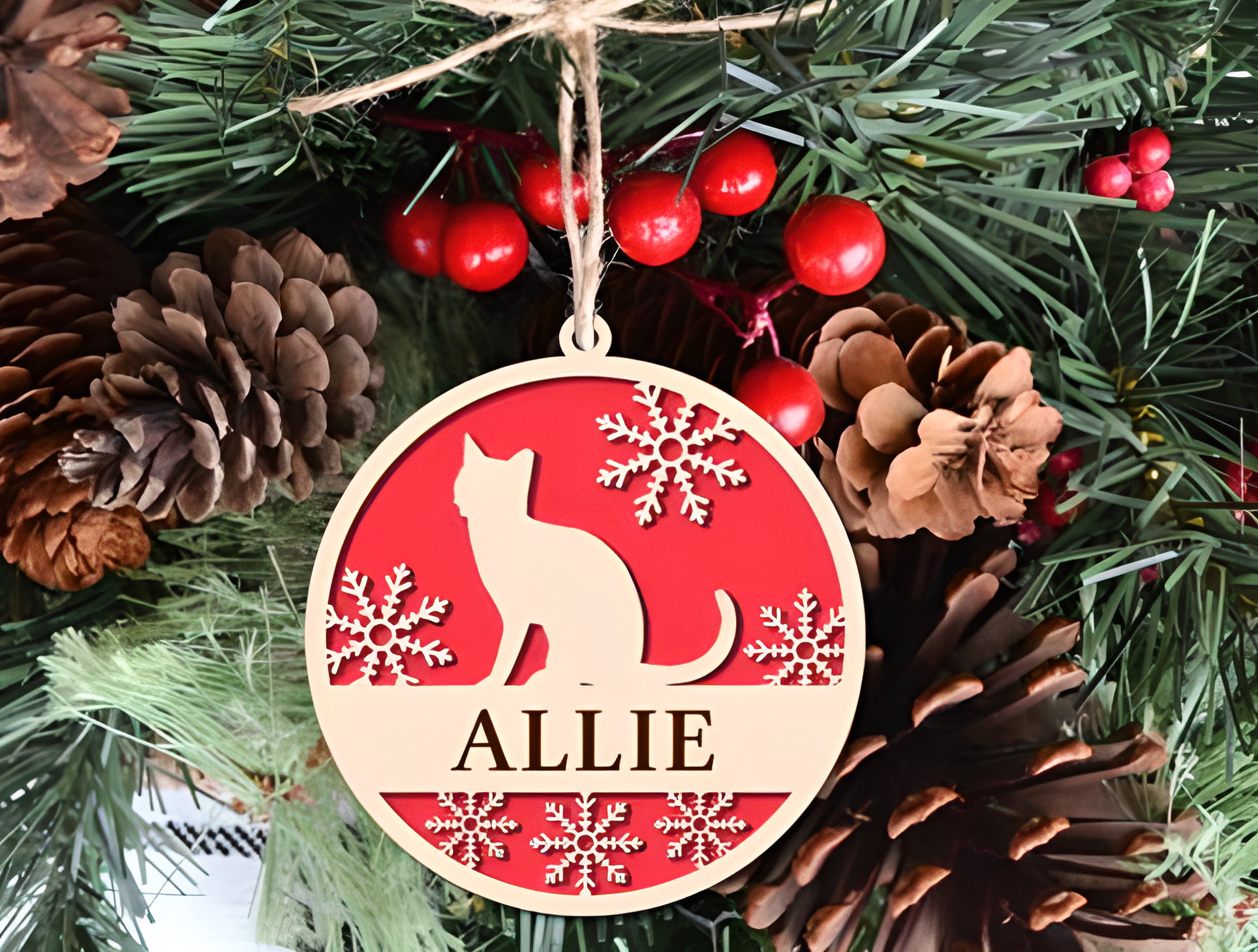 Personalized Cat Silhouette Ornament