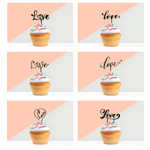 Bundle of 6 Love Cake Toppers