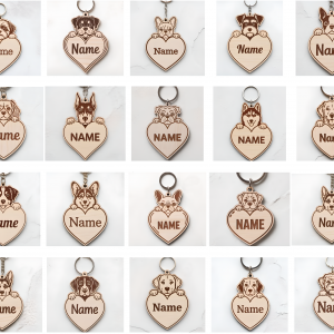 Dog Breed Name Tag Keychain