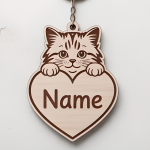 British Cat Personalized Keychain