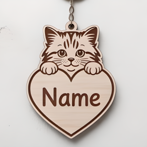 British Cat Personalized Keychain