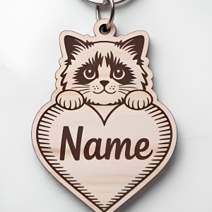 Ragdoll Cat Personalized Keychain