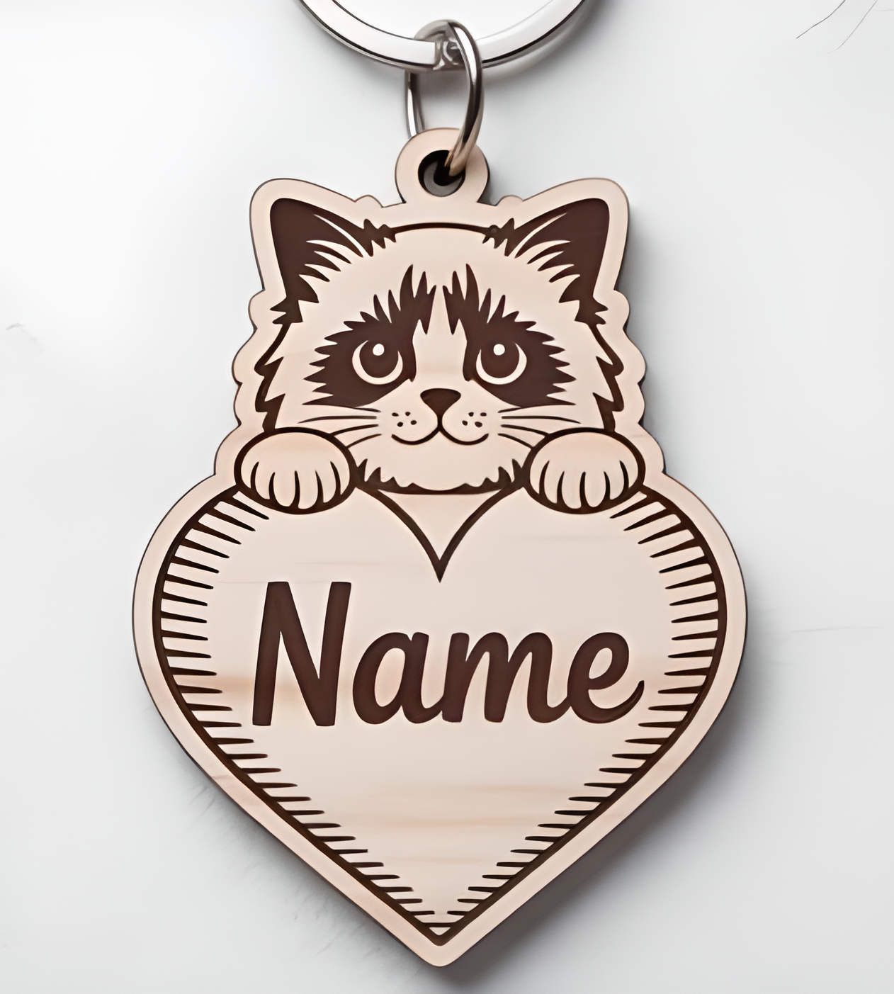 Ragdoll Cat Personalized Keychain