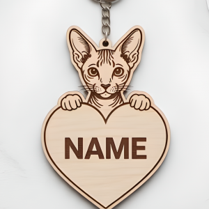 Sphynx Cat Personalized Key Tag