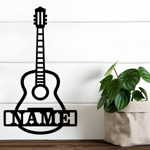 Acoustic Guitar Name Sign (Black Acrylic Gloss)