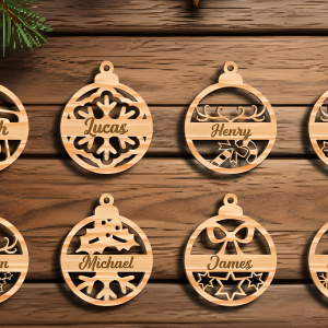 Christmas Tree Ornament Bundle Name Tag