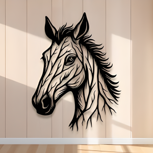 Horse Wall Sign (Black Acrylic Gloss)