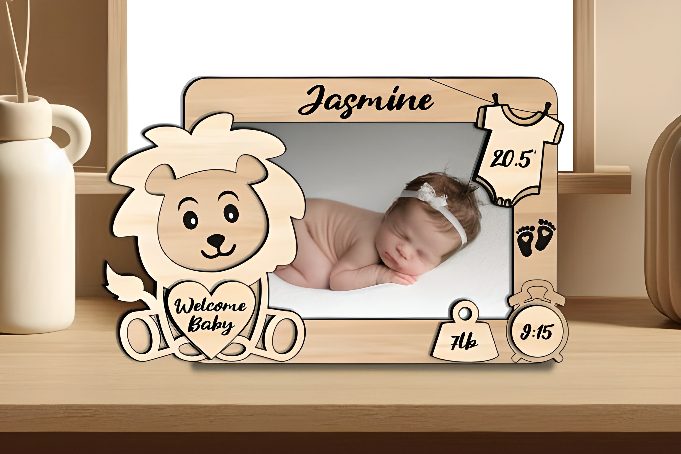 Lion Leo Baby Picture Frame (Newborn)