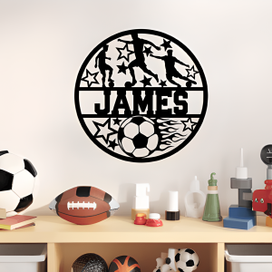 Male Soccer Player Sign (Black  Acrylic Gloss)