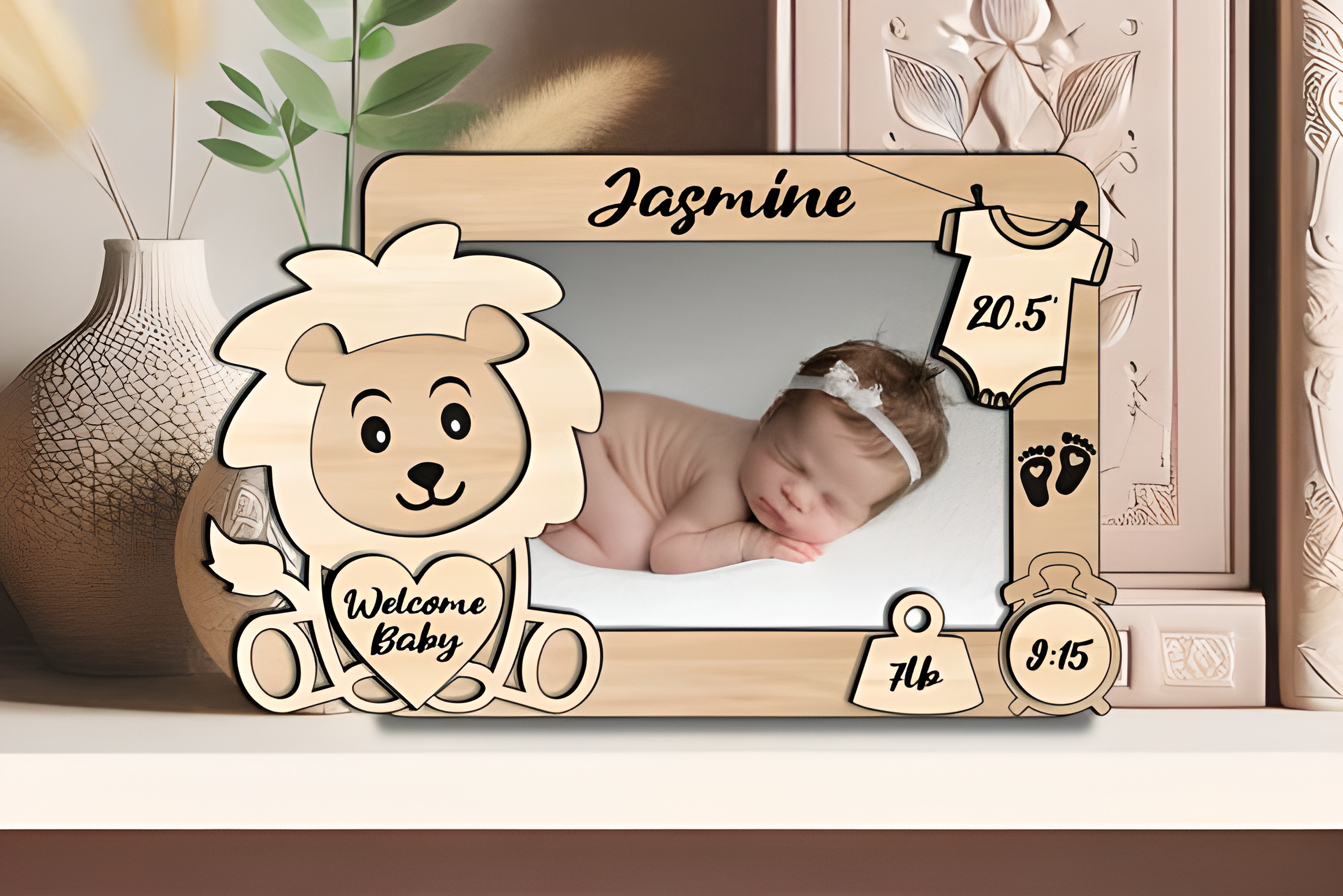Lion Leo Baby Picture Frame (Newborn) - Image 2