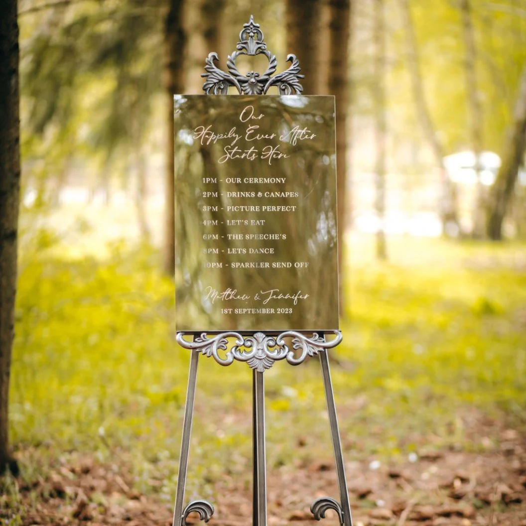 Mirror Acrylic 'Order Of The Day' Wedding Sign - Image 3