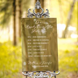 Mirror Acrylic 'Order Of The Day' Wedding Sign