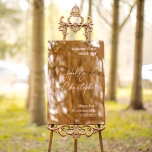 Mirror Acrylic Wedding Welcome Sign