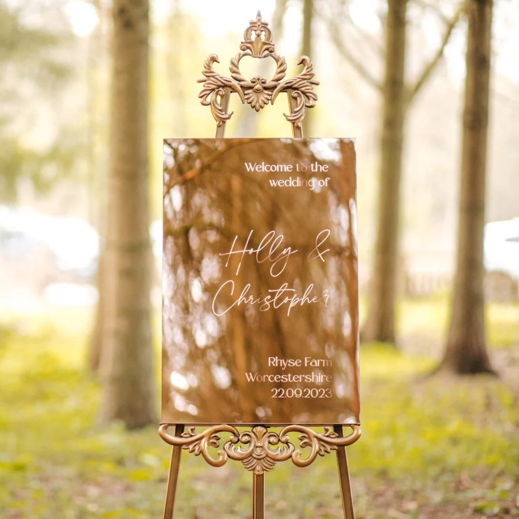Mirror Acrylic Wedding Welcome Sign