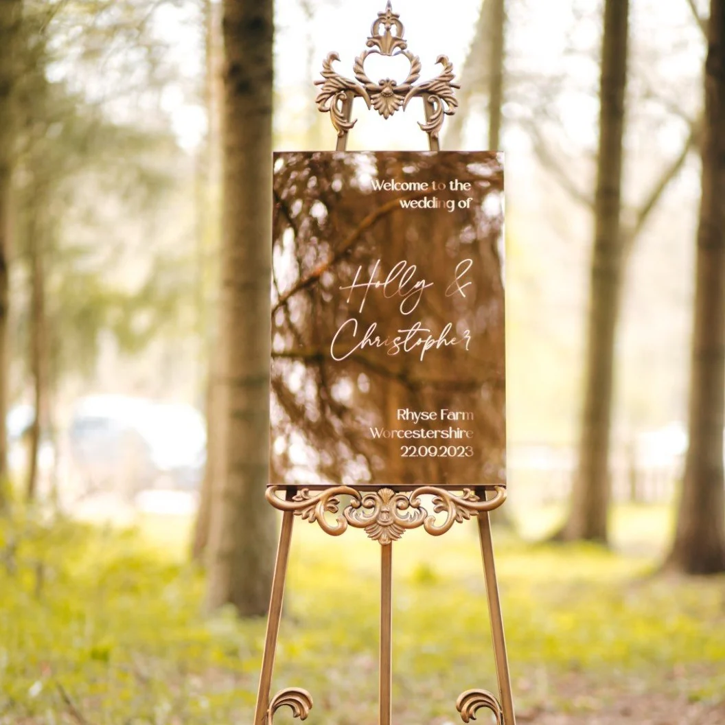Mirror Acrylic Wedding Welcome Sign - Image 2