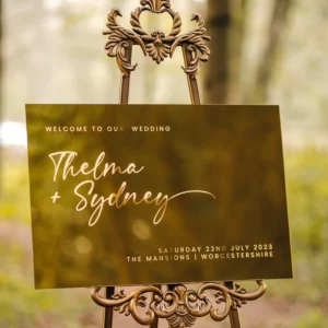 Mirror Acrylic Wedding Welcome Sign