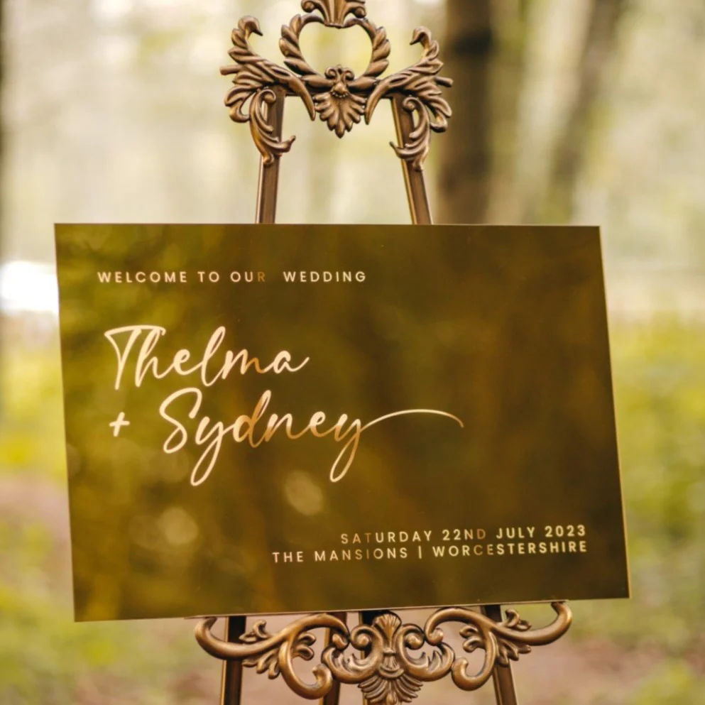 Mirror Acrylic Wedding Welcome Sign