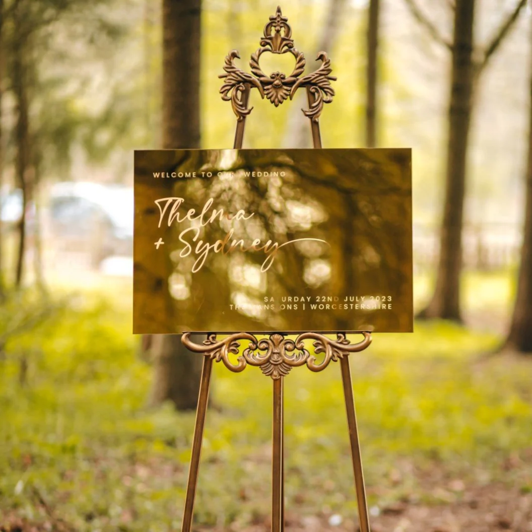 Mirror Acrylic Wedding Welcome Sign - Image 2