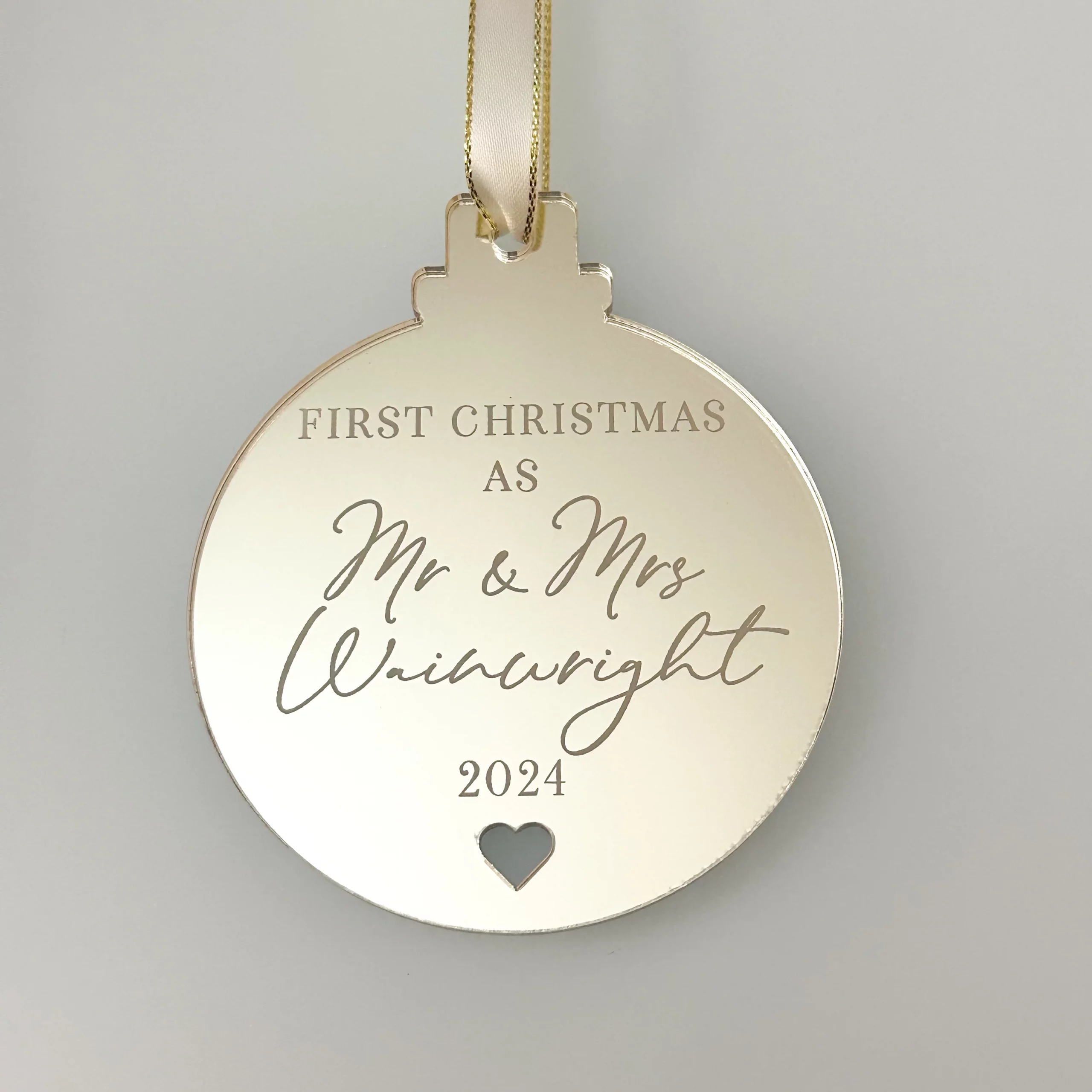 First Christmas as Mr & Mrs Married Bauble - Image 5