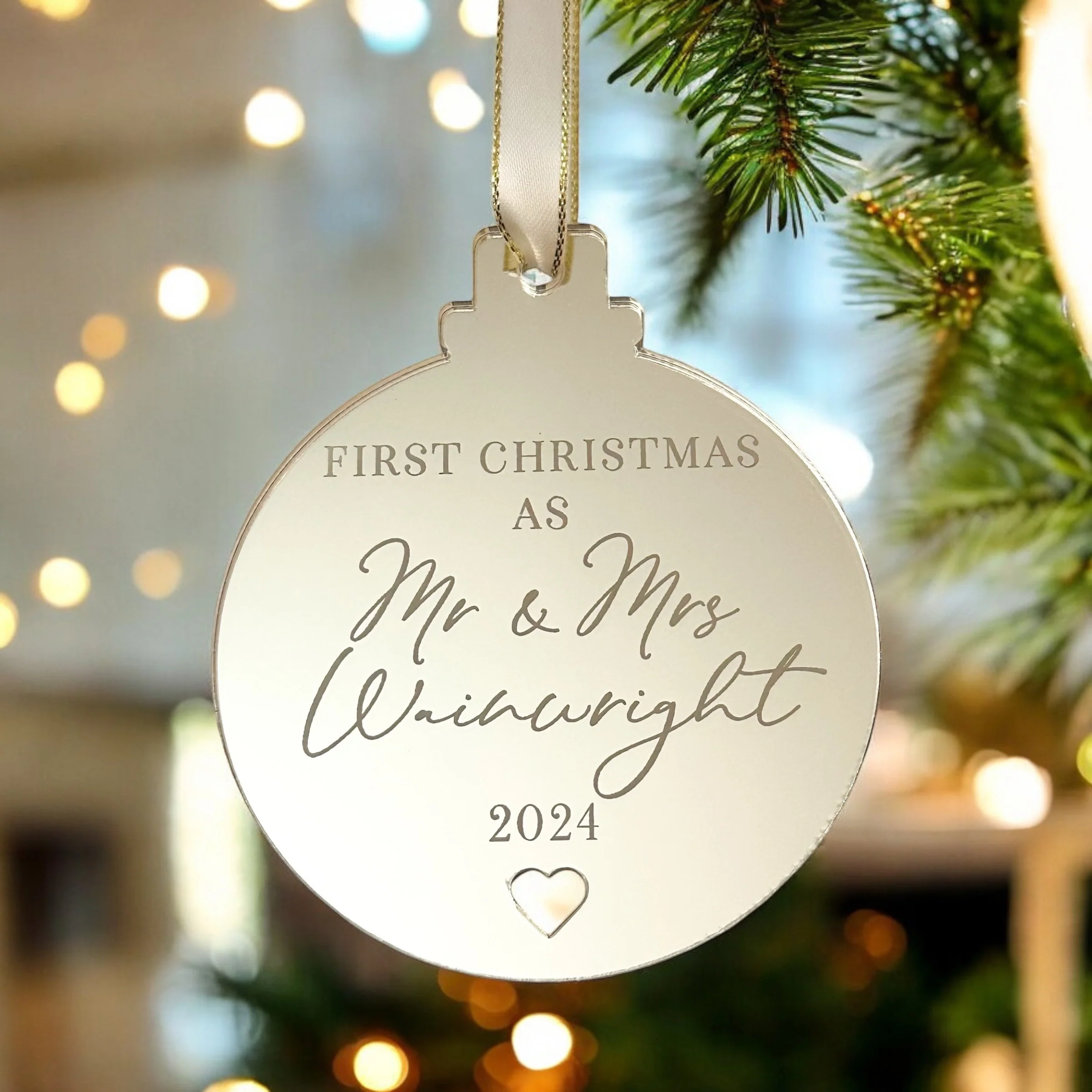 First Christmas as Mr & Mrs Married Bauble - Image 4