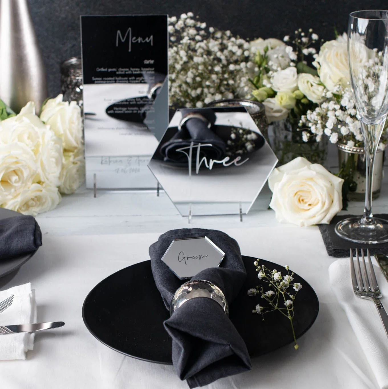 Engraved Wedding Mirror Menu - Image 2