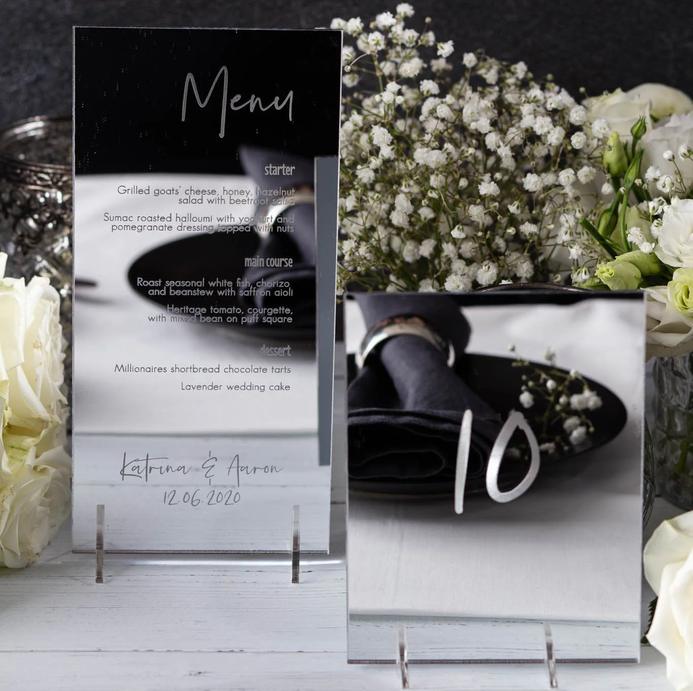 Engraved Wedding Mirror Menu - Image 4