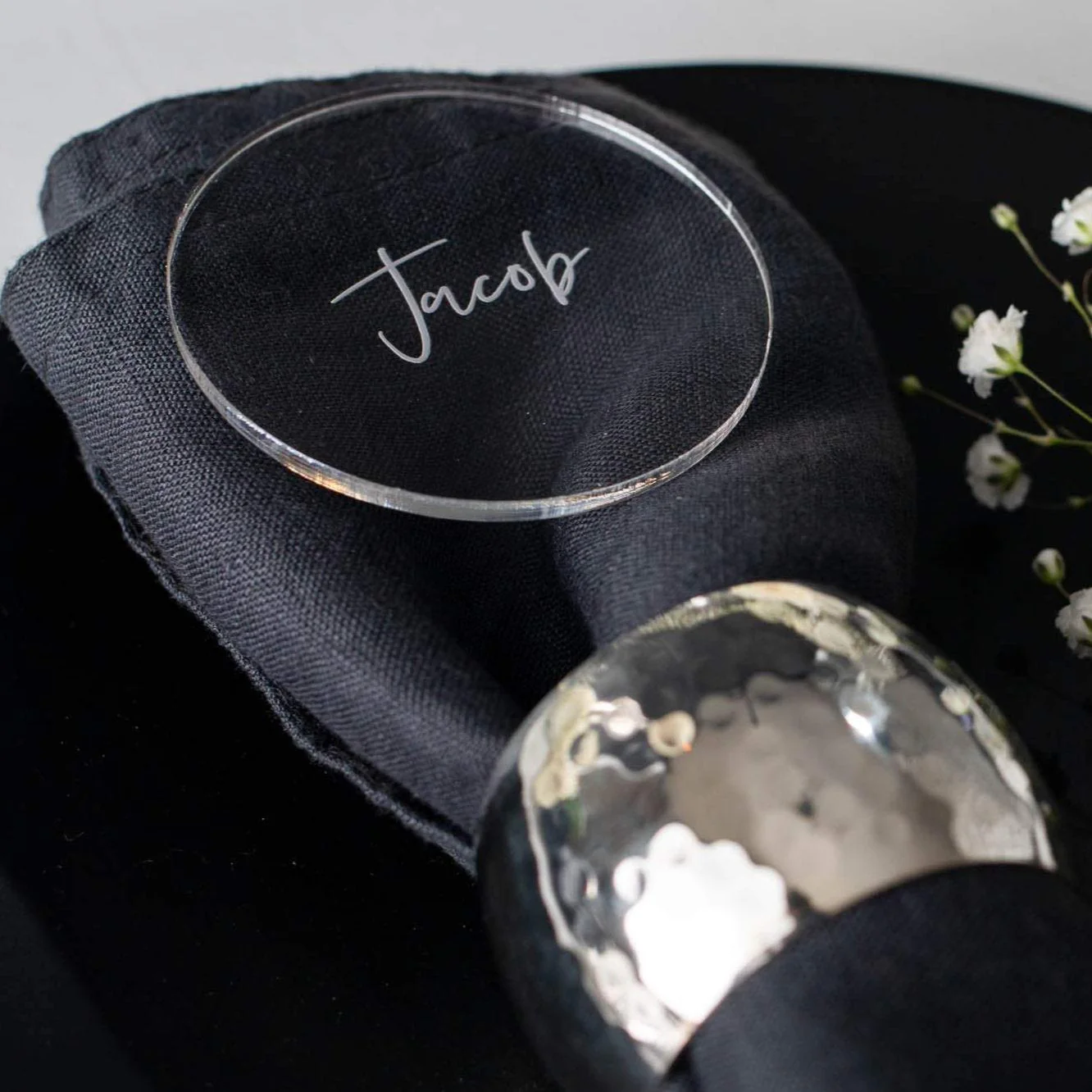 Wedding Acrylic Circle Place Card
