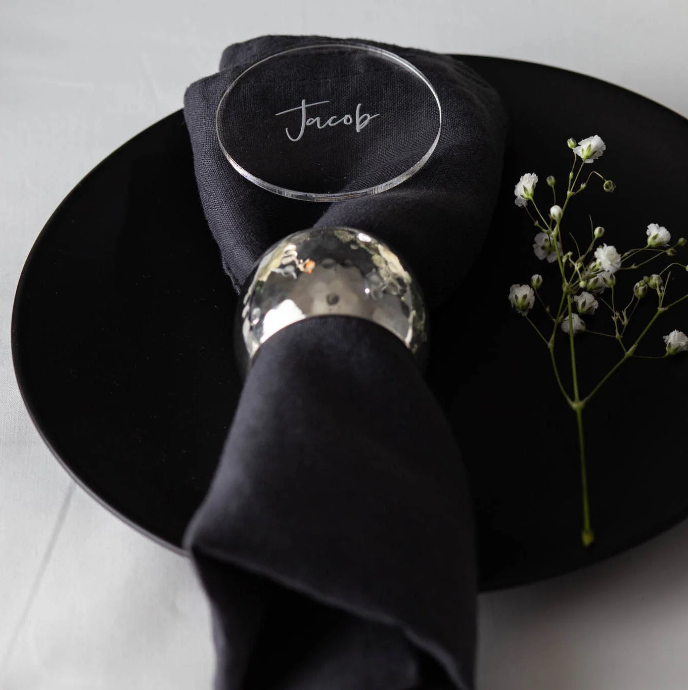 Wedding Acrylic Circle Place Card - Image 4