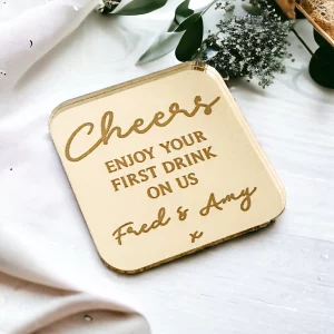 Personalized Wedding Favour Drinks Tokens