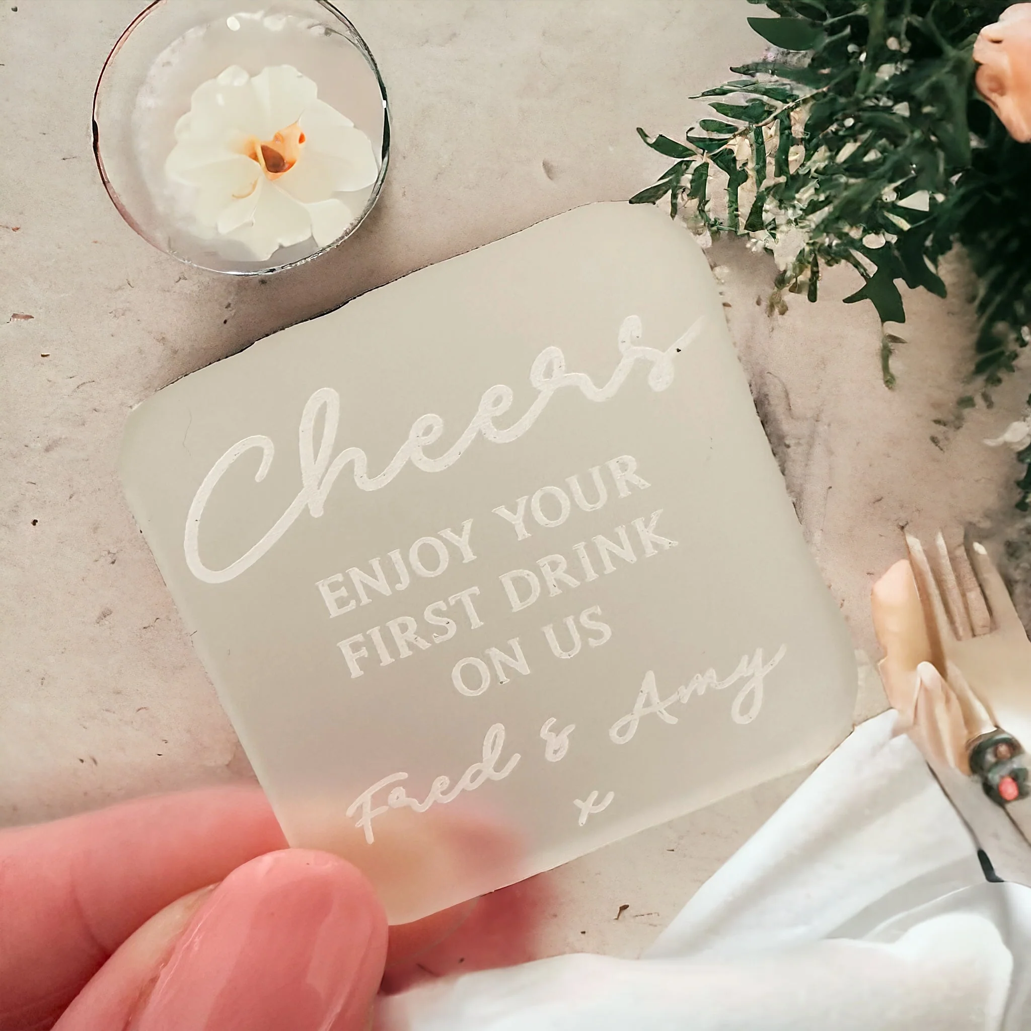 Personalized Wedding Favour Drinks Tokens - Image 2