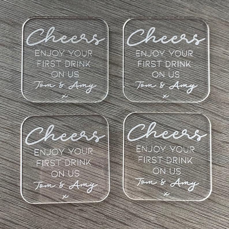 Personalized Wedding Favour Drinks Tokens - Image 3