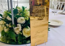 Gold Engraved Mirror Acrylic Menu