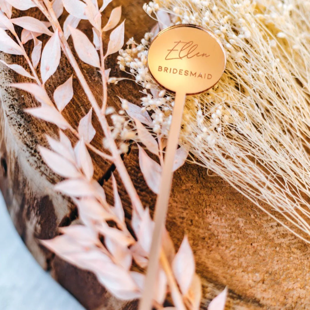 Personalized Bridal Party Mirror Drinks Stirrer - Image 3