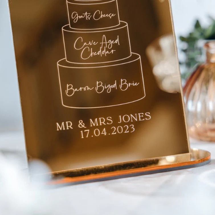Wedding Cake Illustration Cheese Menu Sign - Image 3