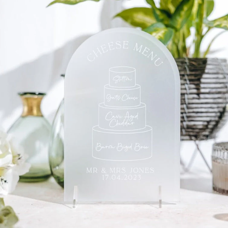 Wedding Cake Illustration Cheese Menu Sign - Image 5