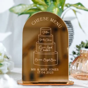 Wedding Cake Illustration Cheese Menu Sign