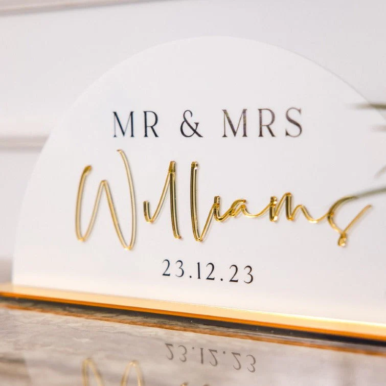 Couples Personalized Wedding Sign With Mirror Accents - Image 2