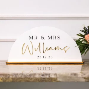 Couples Personalized Wedding Sign With Mirror Accents