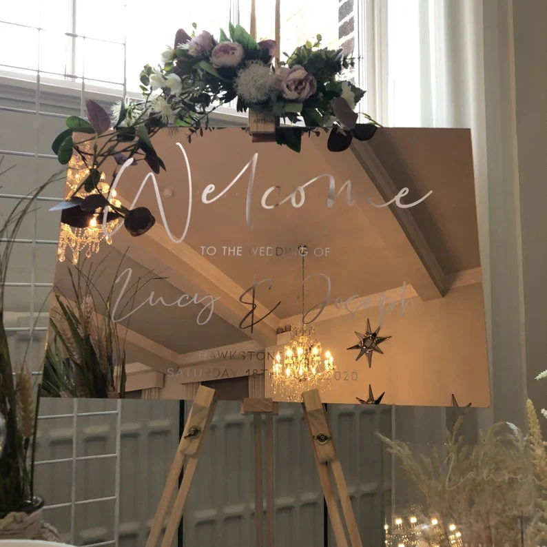 Mirror Acrylic Wedding Welcome Sign