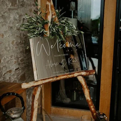 Mirror Acrylic Wedding Welcome Sign - Image 2