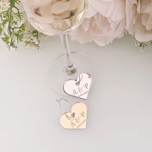 Heart Personalized Drinks Charms