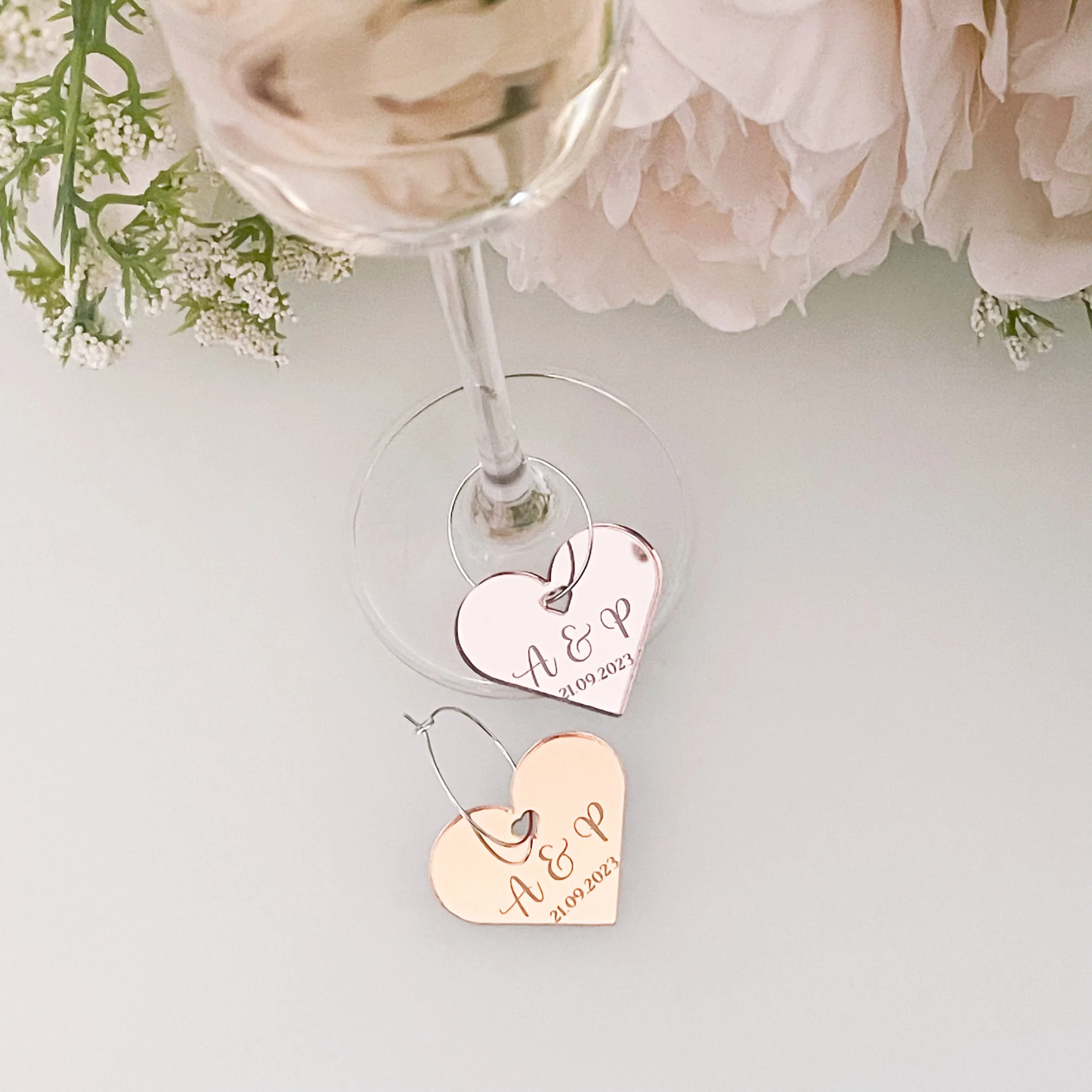 Heart Personalized Drinks Charms