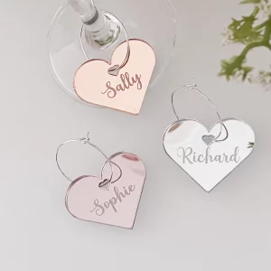 Heart Personalized Drinks Charm Place Names