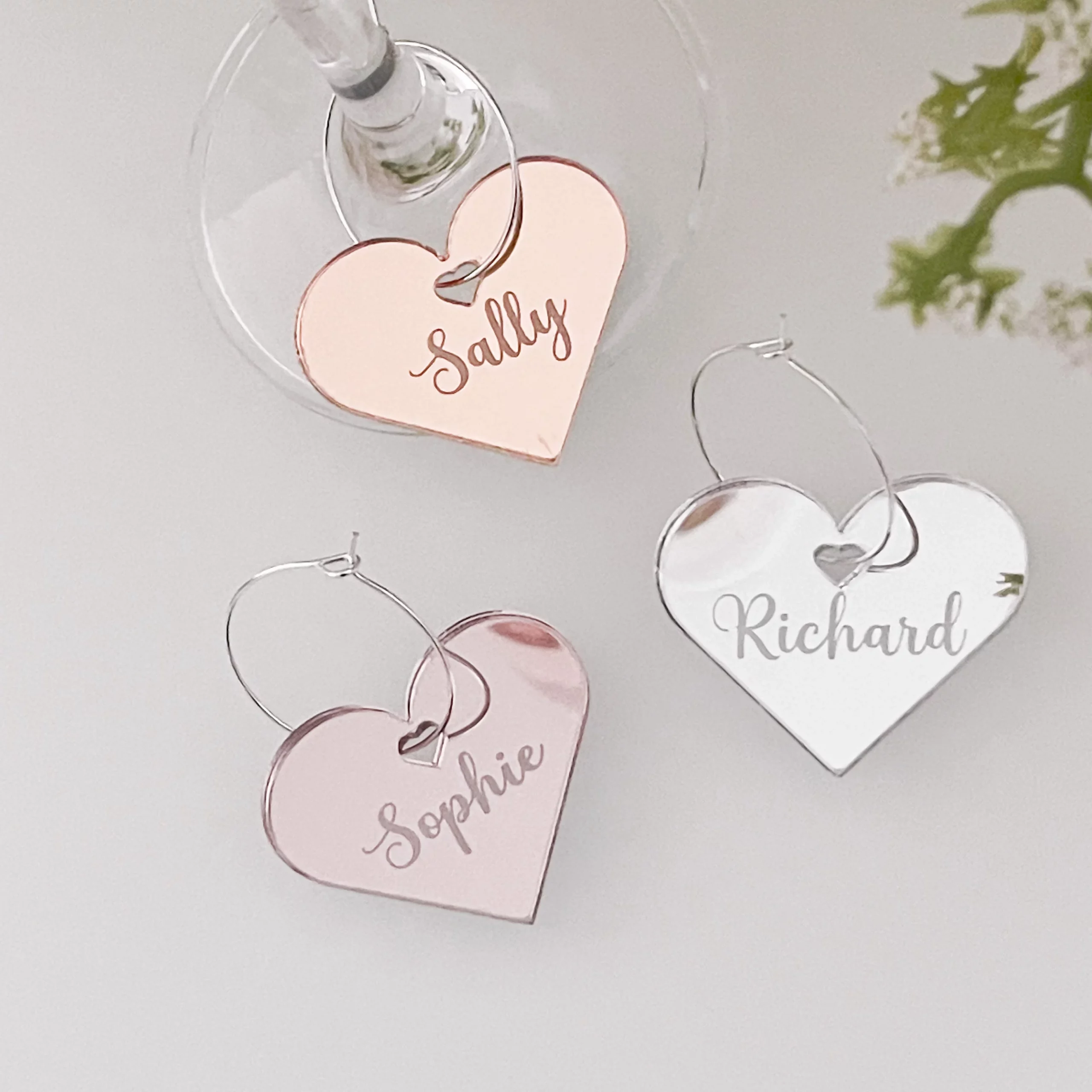 Heart Personalized Drinks Charm Place Names