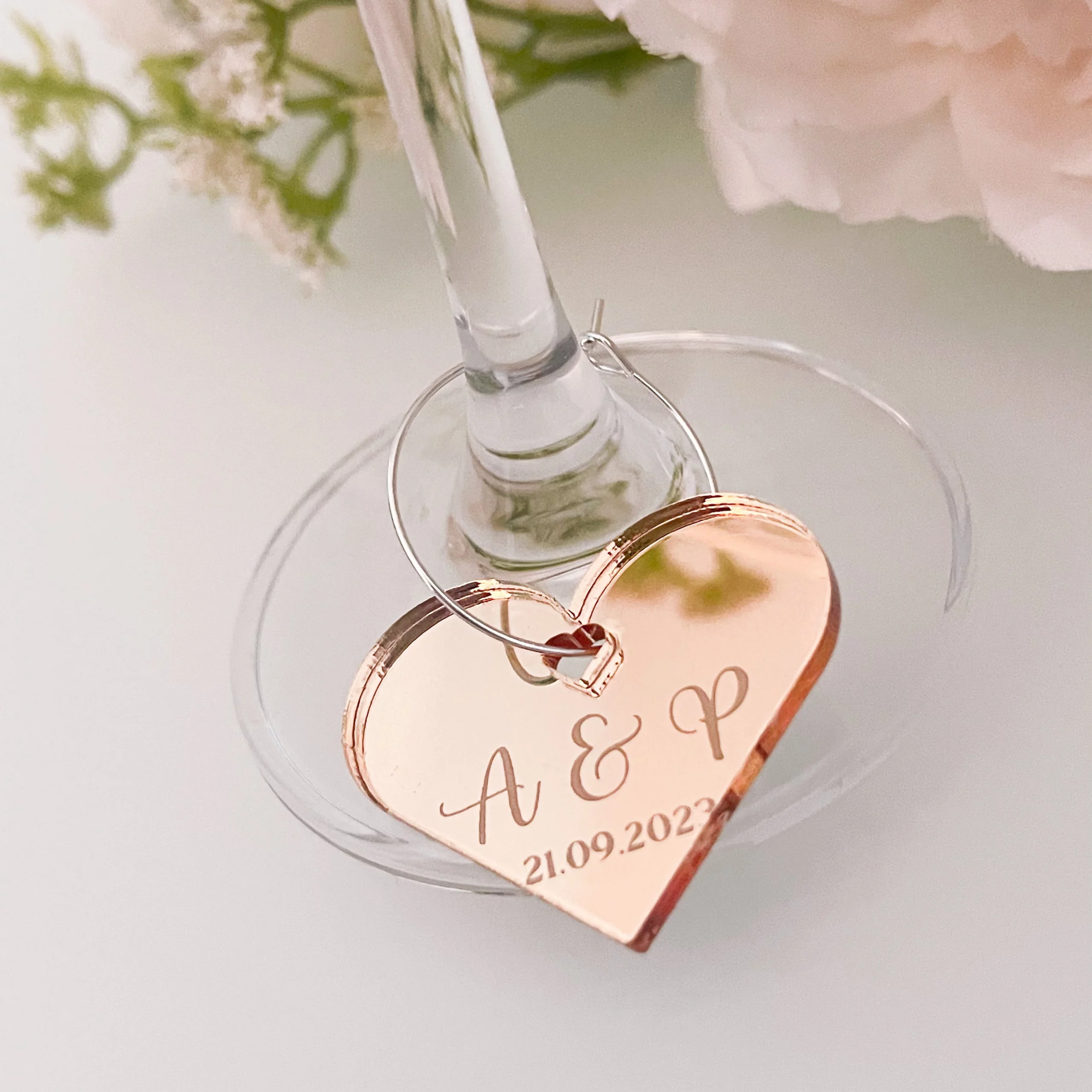 Heart Personalized Drinks Charms - Image 2