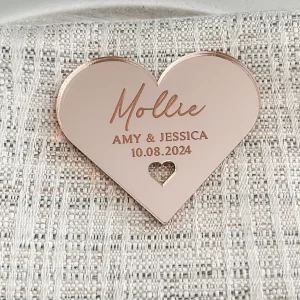 Heart Engraved Personalized Wedding Place Names
