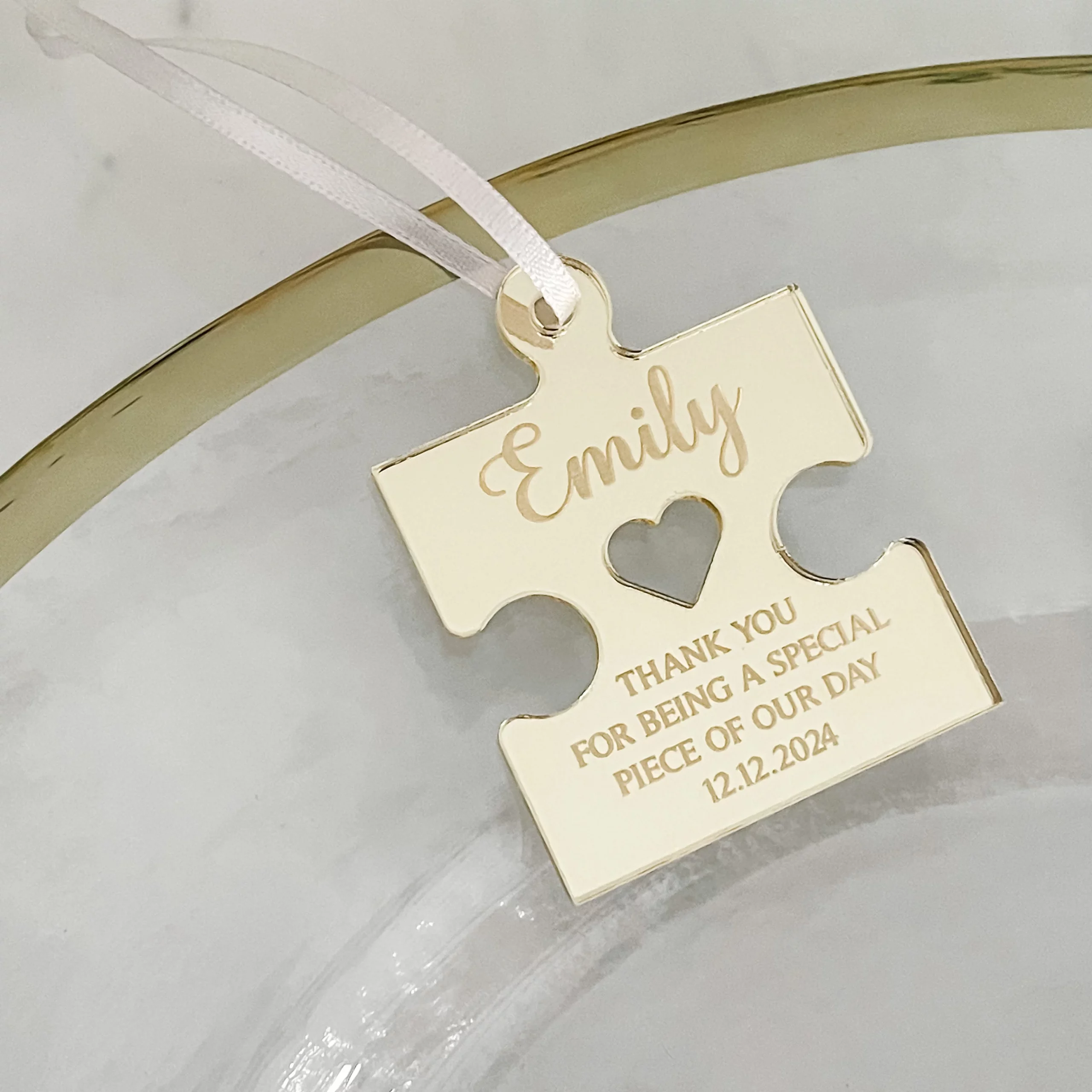 Jigsaw Piece Wedding Place Cards - Image 3
