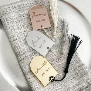 Elegant Arch-Shaped Wedding Name Cards