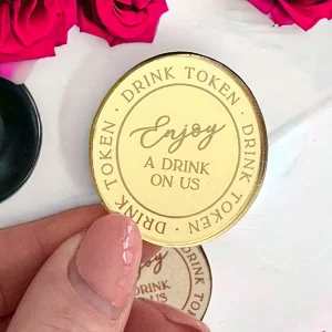 Engraved Wedding Favor Drink Token
